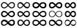 Infinity icon set. Infinity, eternity, infinite, endless, loop symbols. Unlimited infinity collection icons flat style.