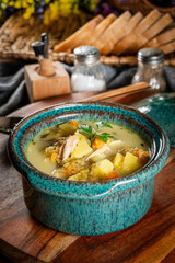 Poster - Cucumber soup in bowl.