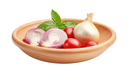 onion and garlic isolated on transparent background cutout