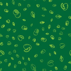 Poster - Set line Orange fruit, Melon and Corn on seamless pattern. Vector