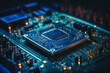 © Abdul - a computer circuit board with blue lights Ai Generative