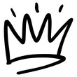 Handwritten crown sign doodle element vector art