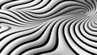 Abstract hypnotizing black and white wavy background. Futuristic background with stripes.
