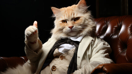 Poster - Big boss cat shows thumbs up