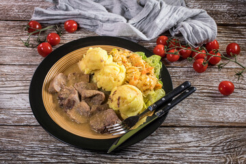 Wall Mural - Braised pork tongues in horseradish sauce.