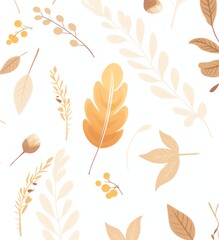 Poster -  a white background with a pattern of leaves and berries on the bottom of the image is a white background with a pattern of leaves and berries on the bottom of the.