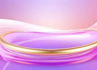 Wall Mural - a close up of a gold ring on a purple and pink background with a wave of light in the background.