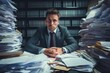 © Oscar - A lawyer in his office with many messy papers on his table