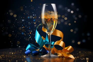 new year background with champagne