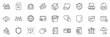 © blankstock - Icons pack as Payment methods, Disaster and Puzzle line icons for app include Volunteer, Face detect, 24h service outline thin icon web set. Flight mode, Buying accessory, Fraud pictogram. Vector