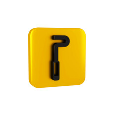 Poster - Black Fire poker icon isolated on transparent background. Yellow square button.