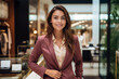 © Pics_With_Love - Confident Female Sales Manager in Chic Maroon Blazer at Upscale Boutique