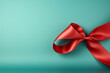 red bow on blue background