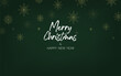©  Tati. Dsgn - Merry Christmas green and snowy illustration of the winter season, featuring a festive pattern of snowflakes. For holiday cards, posters, and other Christmas themed materials. Not AI generated.