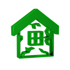 Poster - Green House icon isolated on transparent background. Insurance concept. Security, safety, protection, protect concept.