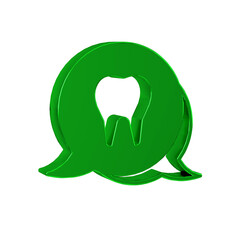 Wall Mural - Green Tooth icon isolated on transparent background. Tooth symbol for dentistry clinic or dentist medical center and toothpaste package.