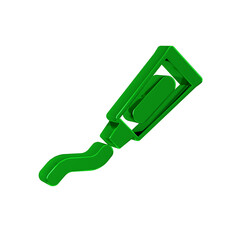 Poster - Green Tube of toothpaste icon isolated on transparent background.