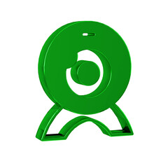 Poster - Green Web camera icon isolated on transparent background. Chat camera. Webcam icon.