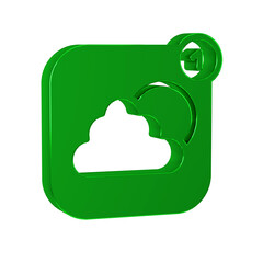 Sticker - Green Weather forecast app icon isolated on transparent background.