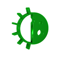 Poster - Green Day night cycle icon isolated on transparent background. Day night concept, sun and moon.