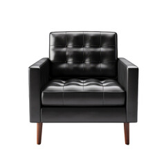 Wall Mural - Classic black leather armchair with a timeless design and luxurious comfort.