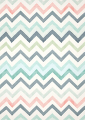 Wall Mural - Watercolor illustration of zigzag lines pattern, digital paper, vintage minimalist aesthetic