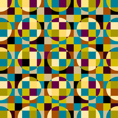 Aufkleber - Geometric abstract pattern retro style. Seamless vector pattern.