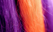 natural fibers, dyed orange and purple
