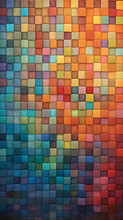 A Pattern Of Multicolored Squares Arranged In A Quilt-like Pattern
