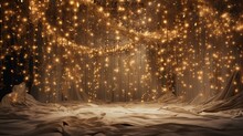 Christmas Background Filled With Twinkling String Lights