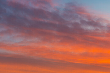 Wall Mural - beautiful orange cloud on sunset sky.