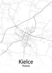 Wall Mural - Kielce Poland minimalist map