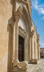 Wall Mural - Galatina, Lecce, Puglia, Italy. Ancient village in Salento. The ancient Basilica of Santa Caterina d'Alessandria with its beautiful frescoes. The large baroque portal.