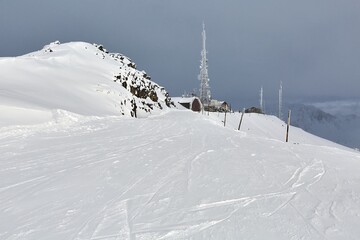 Wall Mural - Skiing slopes on the top