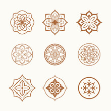 Explore Bohemian Allure With Our Vector Set Of Circled Emblems. Artistic And Free-spirited, Perfect For Adding A Touch Of Boho Charm To Your Designs.