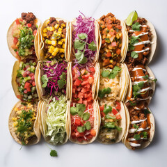 Wall Mural - tacos food with white background h
