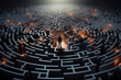 An illustration of a tax maze with a person trying to navigate through it. Concept of complex tax laws. Generative Ai.