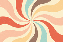 Retro Starburst Sunburst Background Pattern And Grunge Textured Vintage , Spiral Or Swirled Radial Striped Design