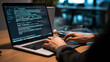 coding code program programming developer compute web development coder work design software closeup desk write workstation key password theft hacking firewall.