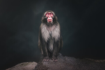 Wall Mural - Japanese Macaque or Snow Monkey (macaca fuscata)