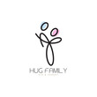 © Djoyotrue - Hug icon logo design for happy family moment or people care with partner in luxury monoline style