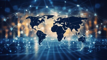 Wall Mural - logistics international delivery concept, world map with logistic network distribution on background