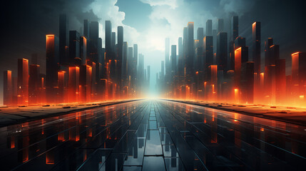 Wall Mural - abstract technology concept illustration. generative ai.