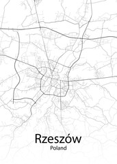 Wall Mural - Rzeszow Poland minimalist map