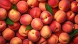 Top-view angle background of peach fruits.