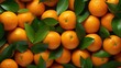 Top-view angle background of tangerine fruits.