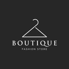 Wall Mural - Simple coat hanger logo template design with creative idea.Logo for business, boutique, fashion, beauty.