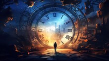 Time Travel Background Wallpaper AI Generated Image