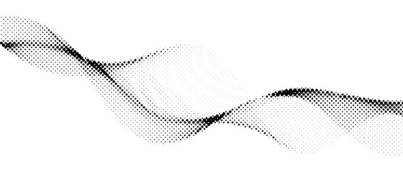 Wall Mural - halftone wave background. dotted wind flowing shape wallpaper. abstract wavy fluid backdrop texture.