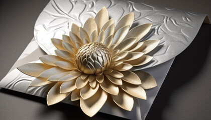 Wall Mural - Ornate flower head symbolizes elegance and beauty in nature generated by AI